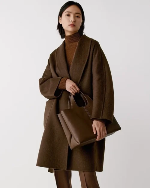 NoraLux Velvet Double-Sided Cocoon Warp Coat