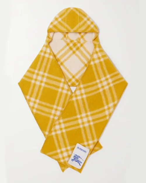 Burberry Hooded Checked Wool-Jacquard Scarf