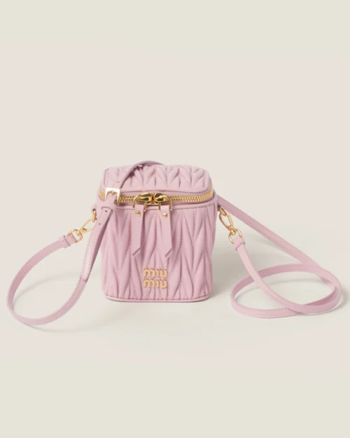Miu Miu Matelassé Nappa Leather Micro Bag Alabaster Pink