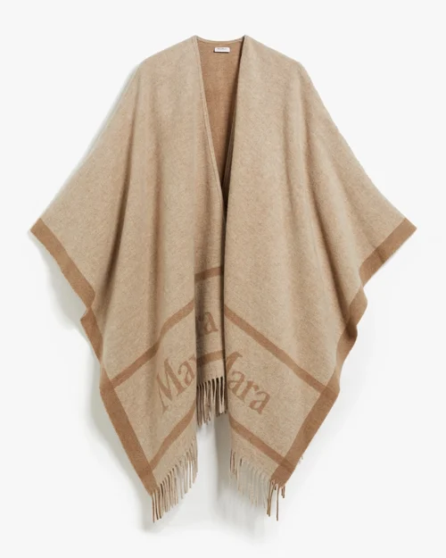 Max Mara Jacquard Wool Poncho
