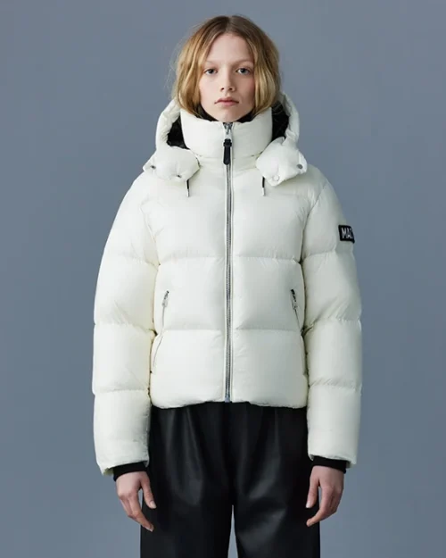 Mackage Women's EVIE Lustrous Light Down Jacket With Hood