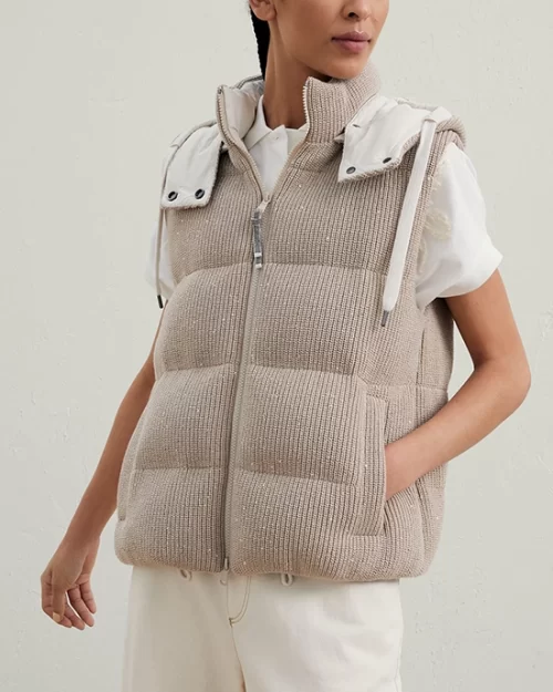 Noralux Down Cashmere Padded Knit Vest