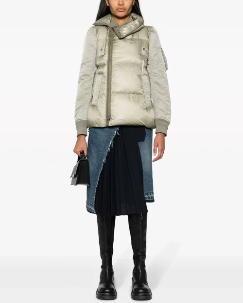 Sacai Zipped Asymmetric Padded Jacket
