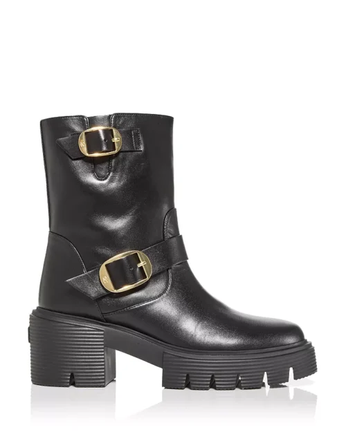 Stuart Weitzman Women's Soho Moto Buckle Booties