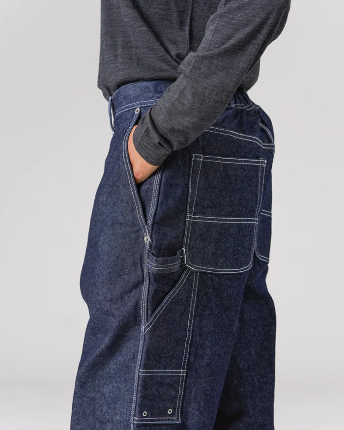 Snow Peak Recycled Cotton Denim Wide Pants - Image 3
